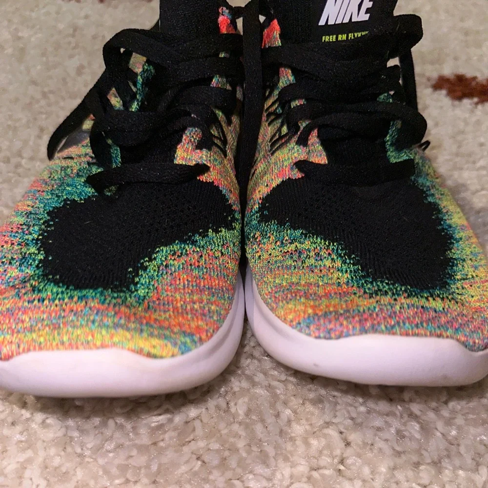 NIKE FREE RN FLYKNIT 2017 'BLUE LAGOON' big kids size 5.5 woman’s size 7.5